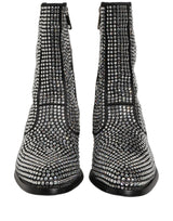 Dolce & Gabbana Black Crystal Embellished Ankle Boots Shoes