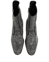 Dolce & Gabbana Black Crystal Embellished Ankle Boots Shoes