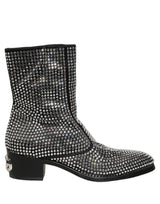 Dolce & Gabbana Black Crystal Embellished Ankle Boots Shoes