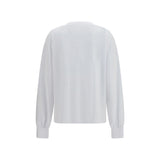 Ganni White Cotton Long Sleeve T-Shirt