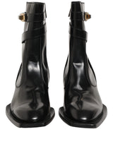 Dolce & Gabbana Black Leather DG Plaque Mid Calf Boots Shoes