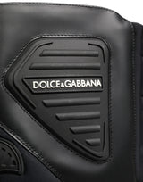 Dolce & Gabbana Black Leather Biker Mid Calf Men Boots Shoes