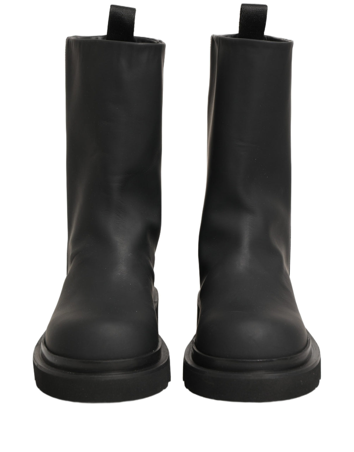 Dolce & Gabbana Black Leather Mid Calf Chunky Men Boots Shoes