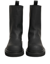 Dolce & Gabbana Black Leather Mid Calf Chunky Men Boots Shoes