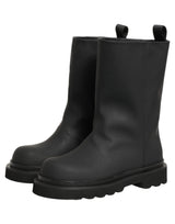 Dolce & Gabbana Black Leather Mid Calf Chunky Men Boots Shoes