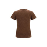 Ganni Brown Cotton T-Shirt