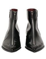 Dolce & Gabbana Black Leather Zipper Mid Calf Men Boots Shoes