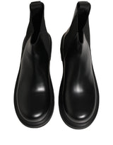 Dolce & Gabbana Black Chelsea Boots Leather Slip On Men Shoes