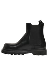Dolce & Gabbana Black Chelsea Boots Leather Slip On Men Shoes