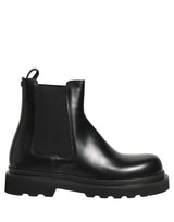 Dolce & Gabbana Black Chelsea Boots Leather Slip On Men Shoes