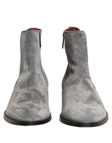 Dolce & Gabbana Gray Suede Leather Chelsea Boots Shoes