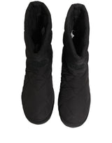 Dolce & Gabbana Black Quilted Effect Mid Calf Boots Shoes
