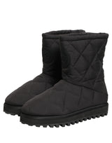 Dolce & Gabbana Black Quilted Effect Mid Calf Boots Shoes