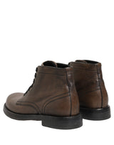 Dolce & Gabbana Brown Perugino Leather Men Ankle Boots Shoes