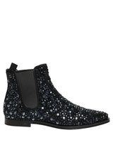 Dolce & Gabbana Black Embellished Chelsea Ankle Boots Shoes