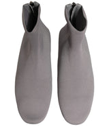 Dolce & Gabbana Gray Stretch Mesh Men Ankle Boots Shoes