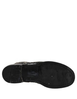 Dolce & Gabbana Black Leather Runway Studs Ankle Boots Shoes