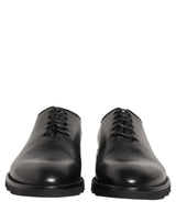 Dolce & Gabbana Black Leather Men Oxford Dress Formal Shoes