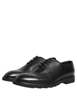 Dolce & Gabbana Black Leather Men Oxford Dress Formal Shoes