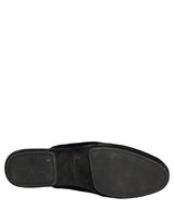 Dolce & Gabbana Dark Blue Suede Slides Flat Slipper Men Shoes