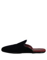 Dolce & Gabbana Dark Blue Suede Slides Flat Slipper Men Shoes
