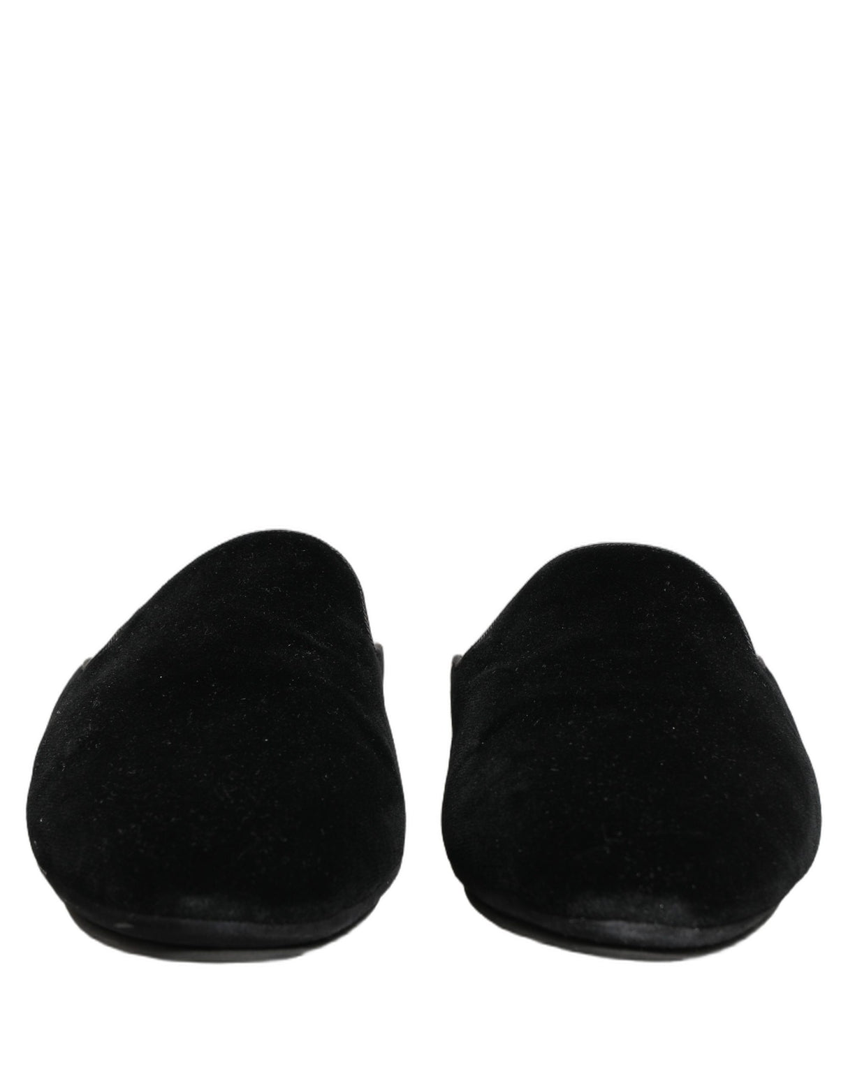 Dolce & Gabbana Black Suede Slides Flat Slipper Men Shoes