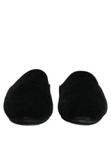 Dolce & Gabbana Black Suede Slides Flat Slipper Men Shoes