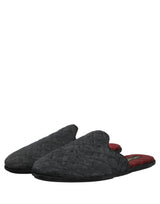 Dolce & Gabbana Black Floral Brocade Slides Slippers Shoes
