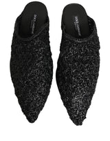 Dolce & Gabbana Black Mules Slides Slippers Men Flats Shoes