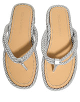 Dolce & Gabbana Silver Rope Slides Sandals Flip Flops Shoes