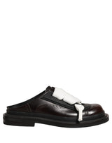 Dolce & Gabbana Brown Leather Slip On Flat Sandals Men Shoes