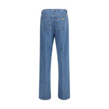 Valentino Blue Cotton Straight-Leg Jeans