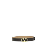 Valentino Garavani Black Calf Leather Bos Taurus Regular Belt