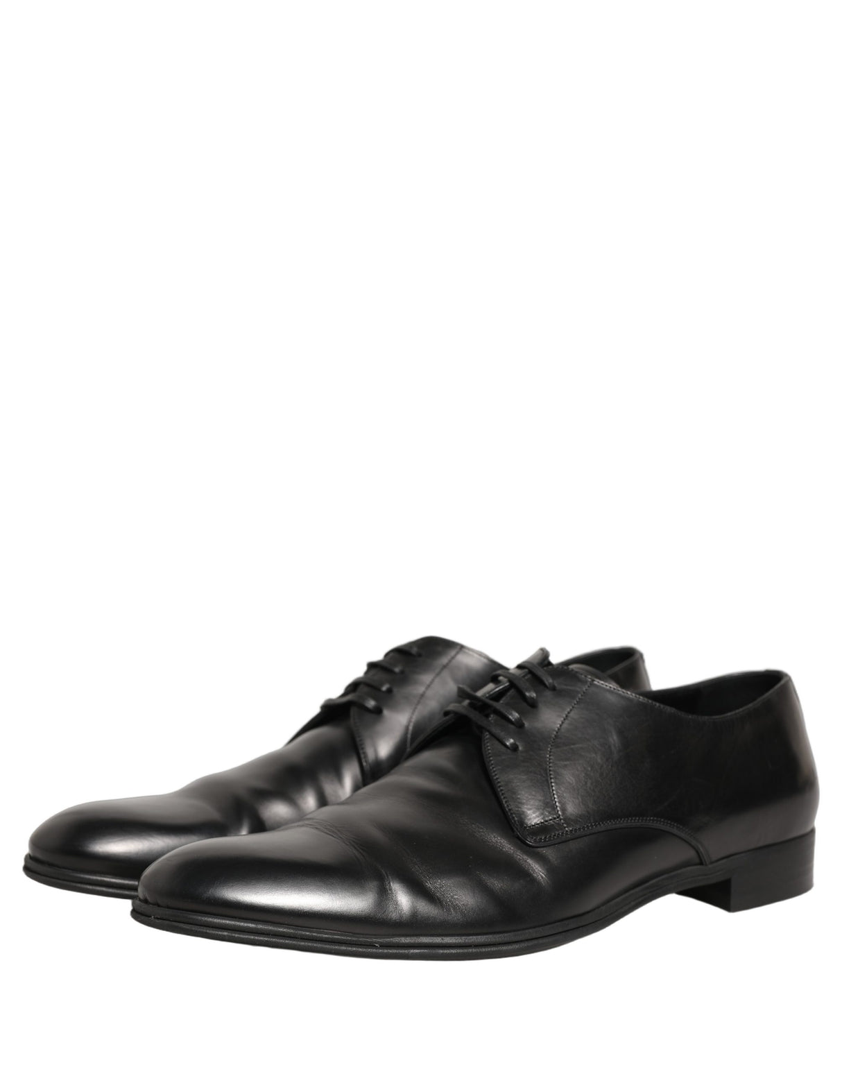 Dolce & Gabbana Black Leather Men Derby Dress Formal Shoes