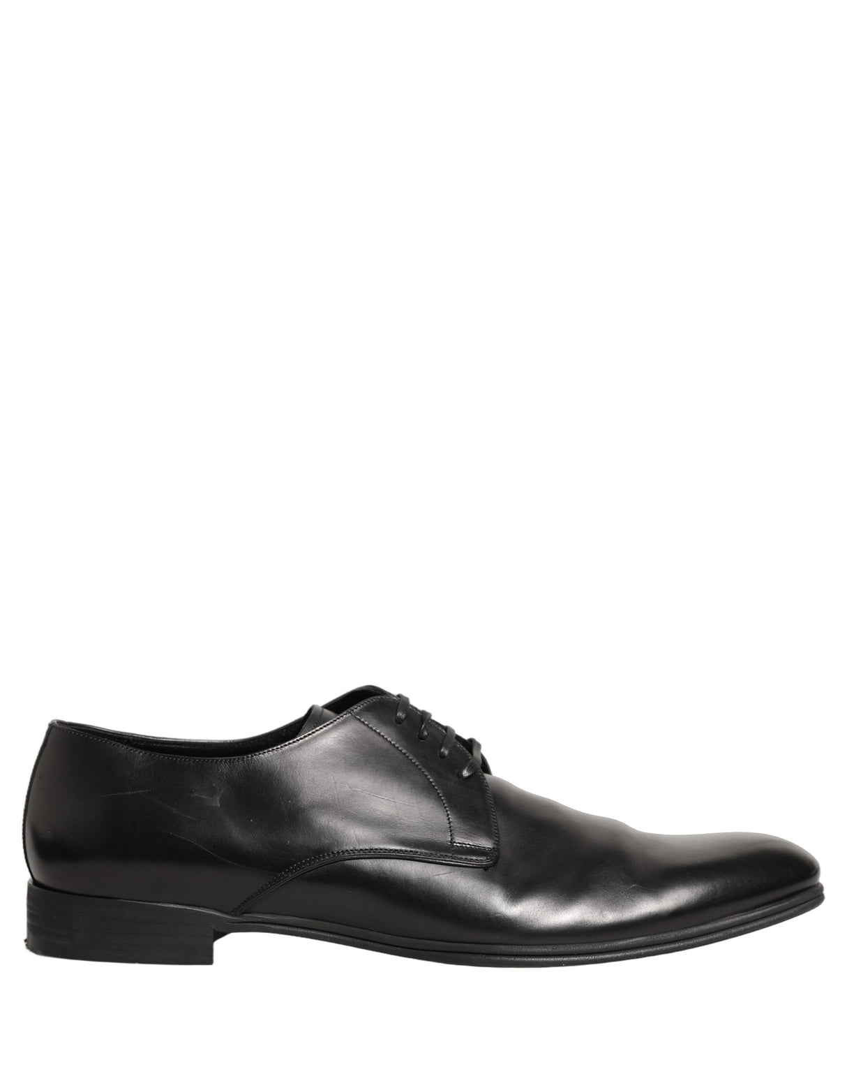 Dolce & Gabbana Black Leather Men Derby Dress Formal Shoes