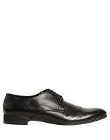Dolce & Gabbana Black Leather Men Derby Dress Formal Shoes