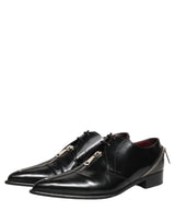 Dolce & Gabbana Black Leather Men Derby Dress Formal Shoes