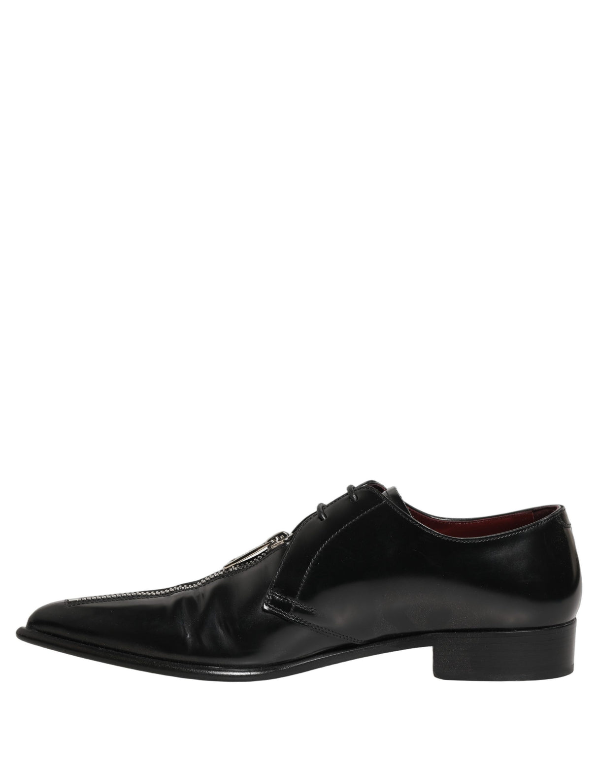 Dolce & Gabbana Black Leather Men Derby Dress Formal Shoes