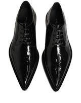 Dolce & Gabbana Black Leather Men Derby Dress Formal Shoes