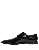 Dolce & Gabbana Black Leather Men Derby Dress Formal Shoes