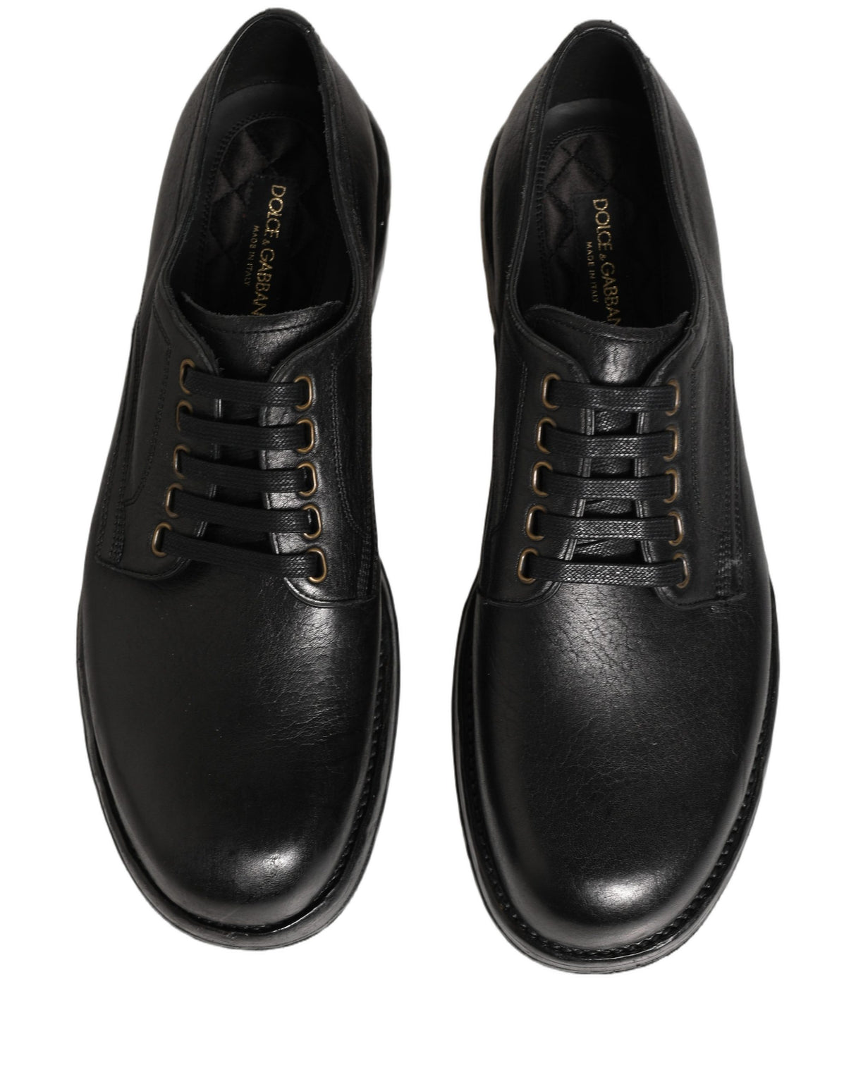 Dolce & Gabbana Black Leather Lace Up Derby Dress Men Shoes