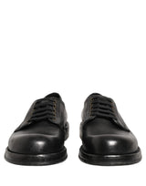 Dolce & Gabbana Black Leather Lace Up Derby Dress Men Shoes