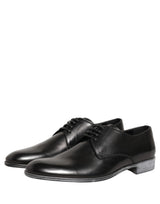 Dolce & Gabbana Dress Black Leather Lace Up Derby Men Shoes