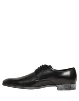 Dolce & Gabbana Dress Black Leather Lace Up Derby Men Shoes