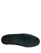 Dolce & Gabbana Black Rhinestone Embellished Loafers Shoes