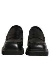 Dolce & Gabbana Black Calfskin Leather Men Dress Loafer Shoes