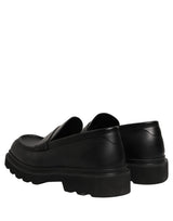 Dolce & Gabbana Black Calfskin Leather Men Dress Loafer Shoes