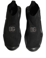 Dolce & Gabbana Black Slip On Wave Socks Men Sneakers Shoes