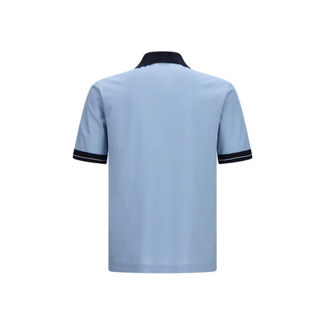 Ferragamo Blue Cotton Polo Shirt