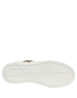 Dolce & Gabbana White Patch Calfskin Nappa Portofino Sneakers Shoes